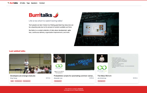 Burritalks.io homepage